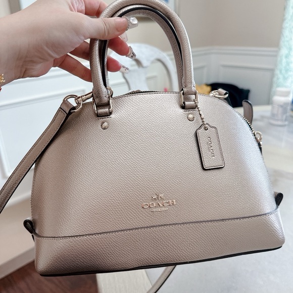 Coach SIERRA SATCHEL IN METALLIC CROSSGRAIN LEATHER/crossbody bag /NWT - Picture 2 of 11